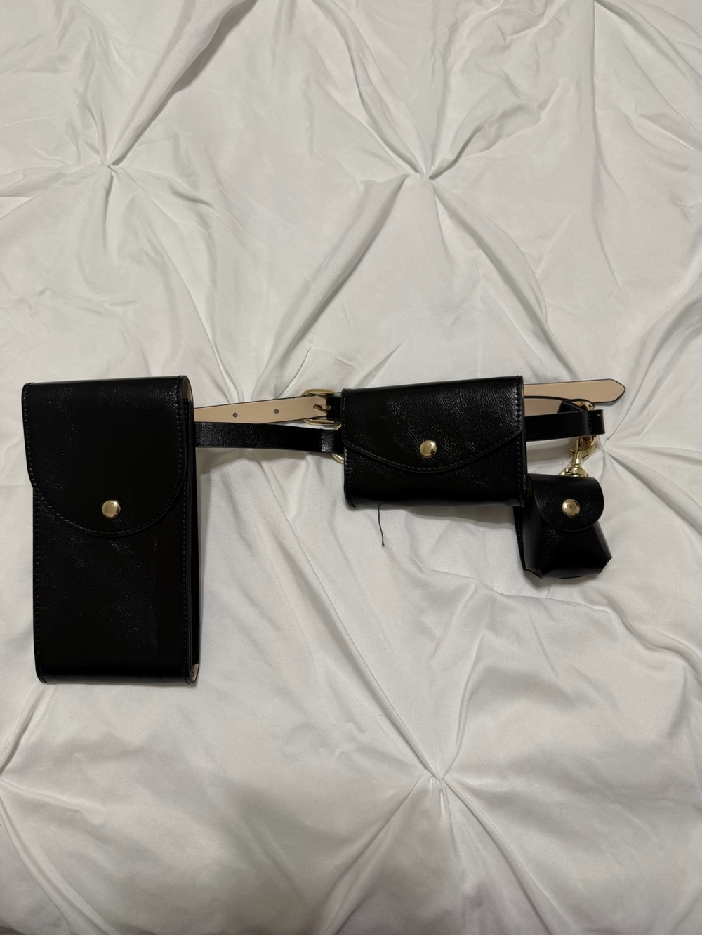 H&M Black Multi-Pouch Belt Holster with Black Strap